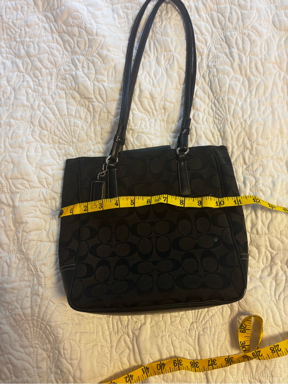 Coach Mocha 2001 Signature Pattern Shoulder Tote - Picture 9 of 10